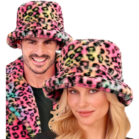 CZAPKA PLUSZOWA WIELOKOLOROWA PANTERA