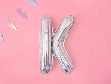 BALON FOLIOWY 35cm, LITERA K HOLOGRAFICZNY