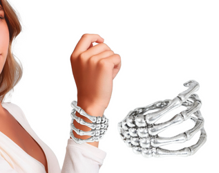 BRANSOLETKA RĘKA SZKIELETORA SREBRNA