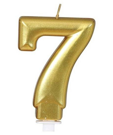 ŚWIECZKA URODZINOWA 7 ZŁOTA