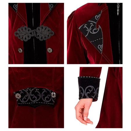 STRÓJ PŁASZCZ DAMSKI BORDOWY