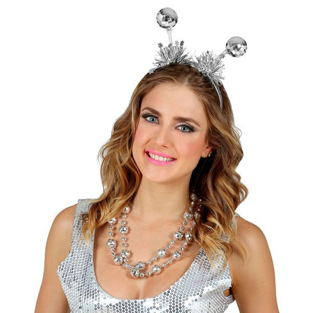 NASZYJNIK KULE DISCO SREBRNY LATA 80