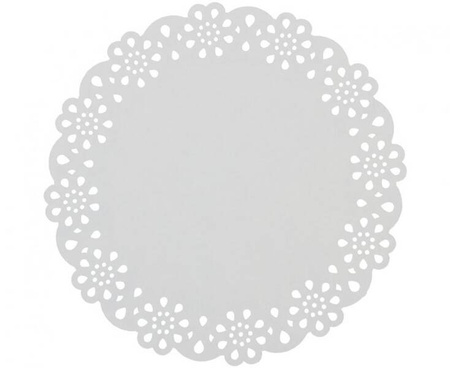 SERWETKA DEKORACYJNA BIAŁA OKRĄGŁA 27 CM 12 SZT.