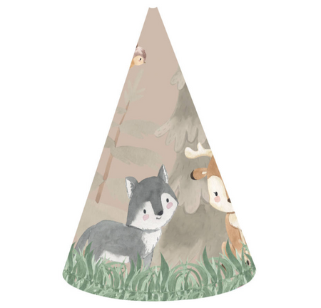 CZAPECZKI PAPIEROWE LEŚNE ZWIERZĄTKA 6 SZT.