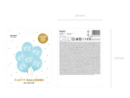 BALONY 30CM MOM TO BE NIEBIESKIE 6 SZT.