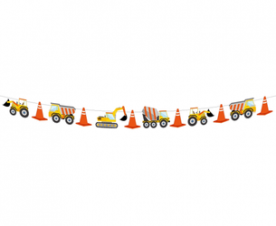 GIRLANDA PAPIEROWA PLAC BUDOWY  DŁUGOŚĆ 360CM