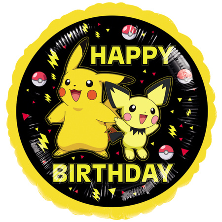 BALON FOLIOWY HAPPY BIRTHDAY PIKACHU POKEMON 43 CM