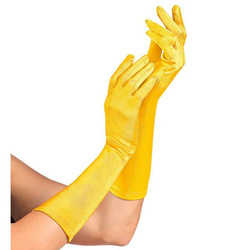 RĘKAWICZKI SATYNOWE ŻÓŁTE 40 CM
