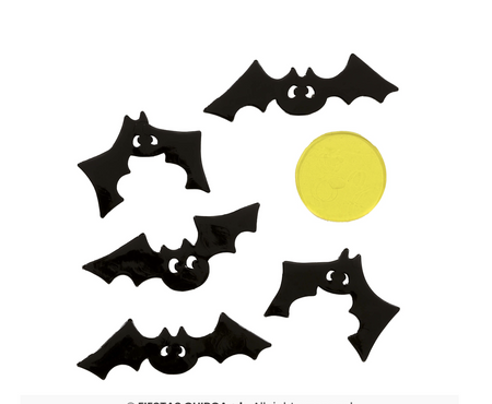 DEKORACJA NA ŚCIANĘ NIETOPERZE HALLOWEEN 20X20 CM