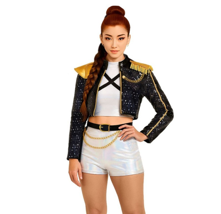 STRÓJ DAMSKI KPOP ŁOWCY POTWORÓW SREBRNY 