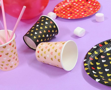 KUBECZKI PAPIEROWE XOXO (RÓŻOWE) 250 ML 6 SZT.