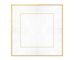 SERWETKI PAPIEROWE BIAŁE ZE ZŁOTĄ OBWÓDKĄ 33 X 33 CM 10 SZT