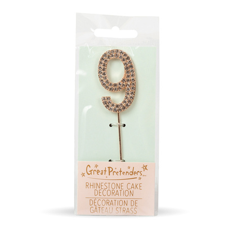 TOPPER NA TORT LICZBA 9 , METALOWY , SREBRNY 10 cm