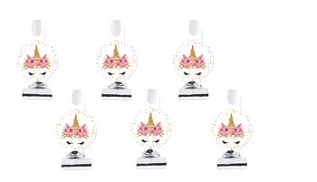 GWIZDKI TRĄBKI URODZINOWE PIĘKNY JEDNOROŻEC 6 SZT.