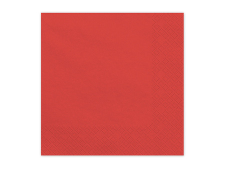 SERWETKI PAPIEROWE CIEMNY CZERWONY 33 X 33 CM 20 SZT
