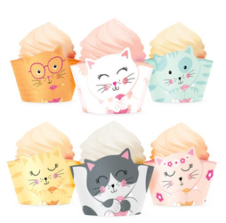 PAPILOTKI DO MUFFINEK KOTKI 6 SZT