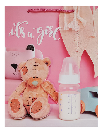 TORBA PREZENTOWA IT'S A GIRL RÓŻOWA 26 X 32 X 10 CM