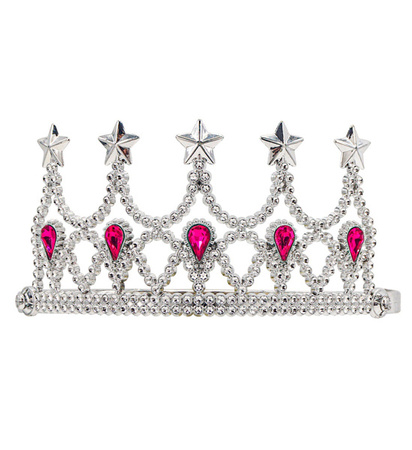 TIARA KSIĘŻNICZKI RÓŻOWE KAMIENIE