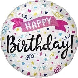 BALON HOLOGRAFICZNY HAPPY BIRTHDAY 45 CM