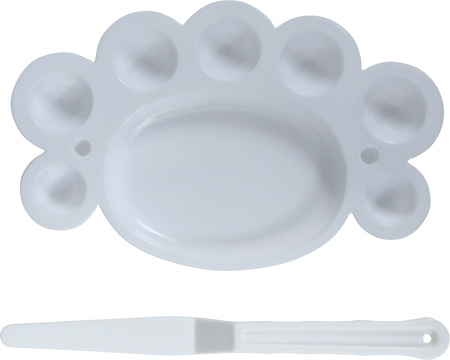 ZESTAW DO MALOWANIA 5 PĘDZLI PALETA I SZPACHELKA