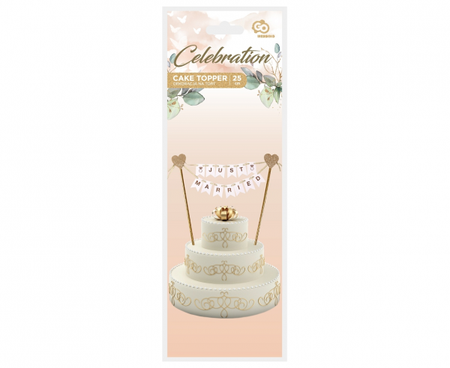 TOPPER GIRLANDA NA TORT JUST MARRIED 25 CM