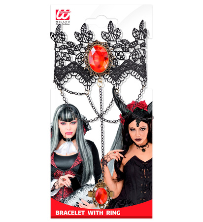 GOTYCKA BRANSOLETKA Z PIERŚCIONKIEM