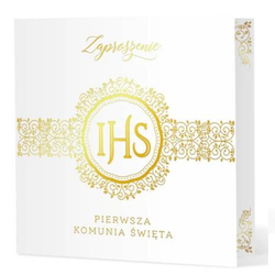 ZAPROSZENIE NA KOMUNIĘ IHS ZŁOTE 1 SZT.