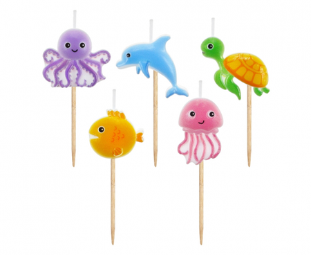 ŚWIECZKI PODWODNY ŚWIAT 5 SZTUK