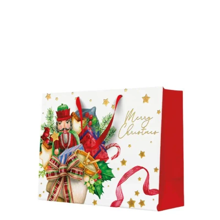 TORBA PREZENTOWA DZIADEK DO ORZECHÓW PREZENTY 33 X 26 X 13 CM 