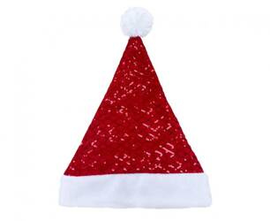 CZAPKA MIKOŁAJA Z CEKINAMI