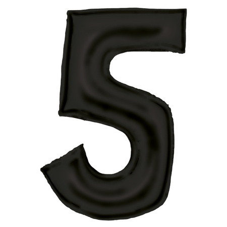 BALON FOLIOWY CYFRA 5 CZARNY MAT 86 CM