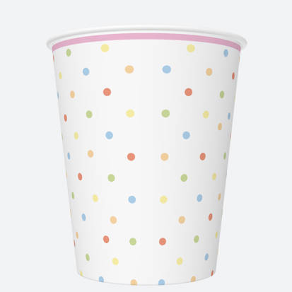 KUBECZKI PAPIEROWE KOLOROWE KROPKI 250 ML