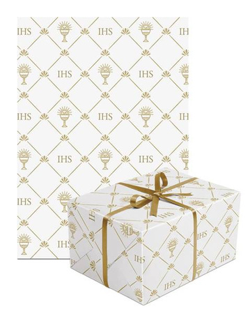 PAPIER PREZENTOWY ZŁOTY IHS KIELICH