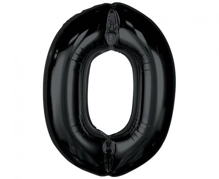 BALON FOLIOWY CYFRA 0 CZARNA 92 CM