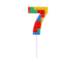 ŚWIECZKA CYFRA 7 KOLOROWA KLOCKI