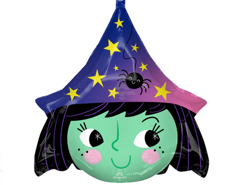 BALON FOLIOWY CZAROWNICA HALLOWEEN 48 CM 