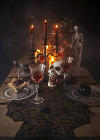 BIEŻNIK PAJĘCZYNA CZARNY 185X45CM