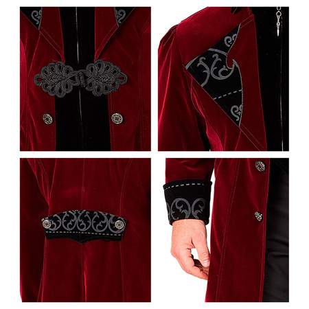 STRÓJ PŁASZCZ MĘSKI BORDOWY