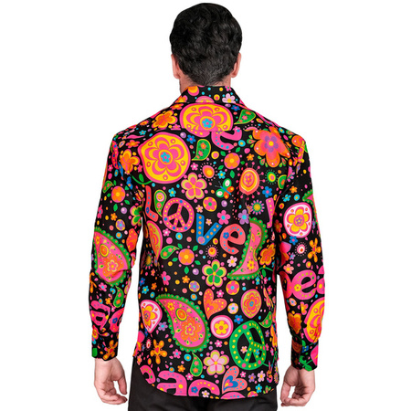 KOSZULA MĘSKA KOLOROWA HIPIS KWIATY PACYFKA