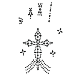 DEKORACJA KRYSZTAŁKI CZARNE NA RĘKĘ 11X18 CM