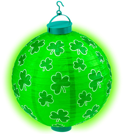 LAMPIONCINO LUMINOSO FESTA DI SAN PATRIZIO CON 2 LUCI LED BIANCHE 30 cm