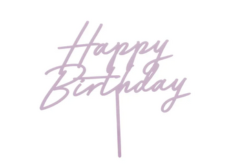 TOPPER AKRYLOWY NA TORT HAPPY BIRTHDAY FIOLETOWY 16.5 CM