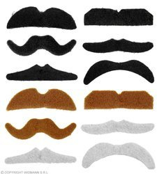 ZESTAW WĄSY 3 KOLORY 12 SZT.