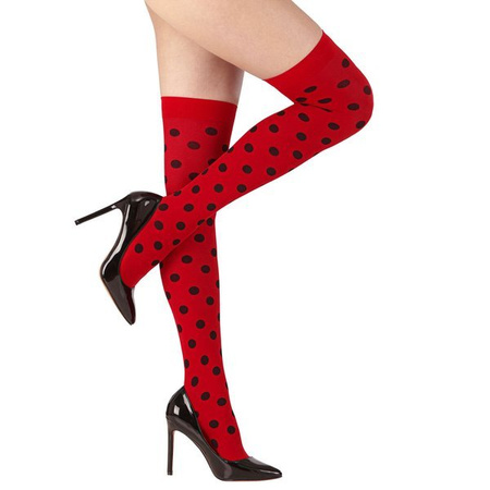 ZAKOLANÓWKI CZERWONE W CZARNE KROPKI BIEDRONKA