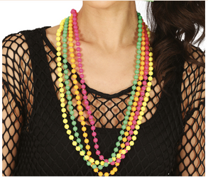 ZESTAW 4 KOLOROWYCH NASZYJNIKÓW DISCO