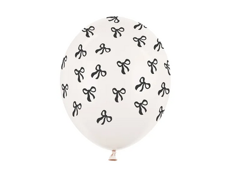 BALONY LATEKSOWE GLAMOUR KOKARDKI 30CM 6SZT ZŁAMANA BIEL