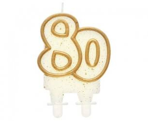 ŚWIECZKA URODZINOWA ZŁOTA 80