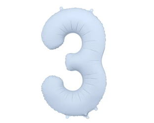 BALON FOLIOWY 3 CYFRA 86 CM MGLISTY NIEBIESKI