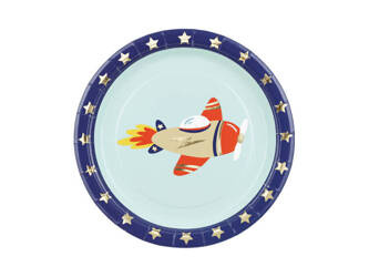 TALERZYKI PAPIEROWE SAMOLOT 18 CM 6 SZT.