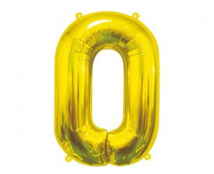 BALON FOLIOWY CYFRA 0 ZŁOTA 85 CM